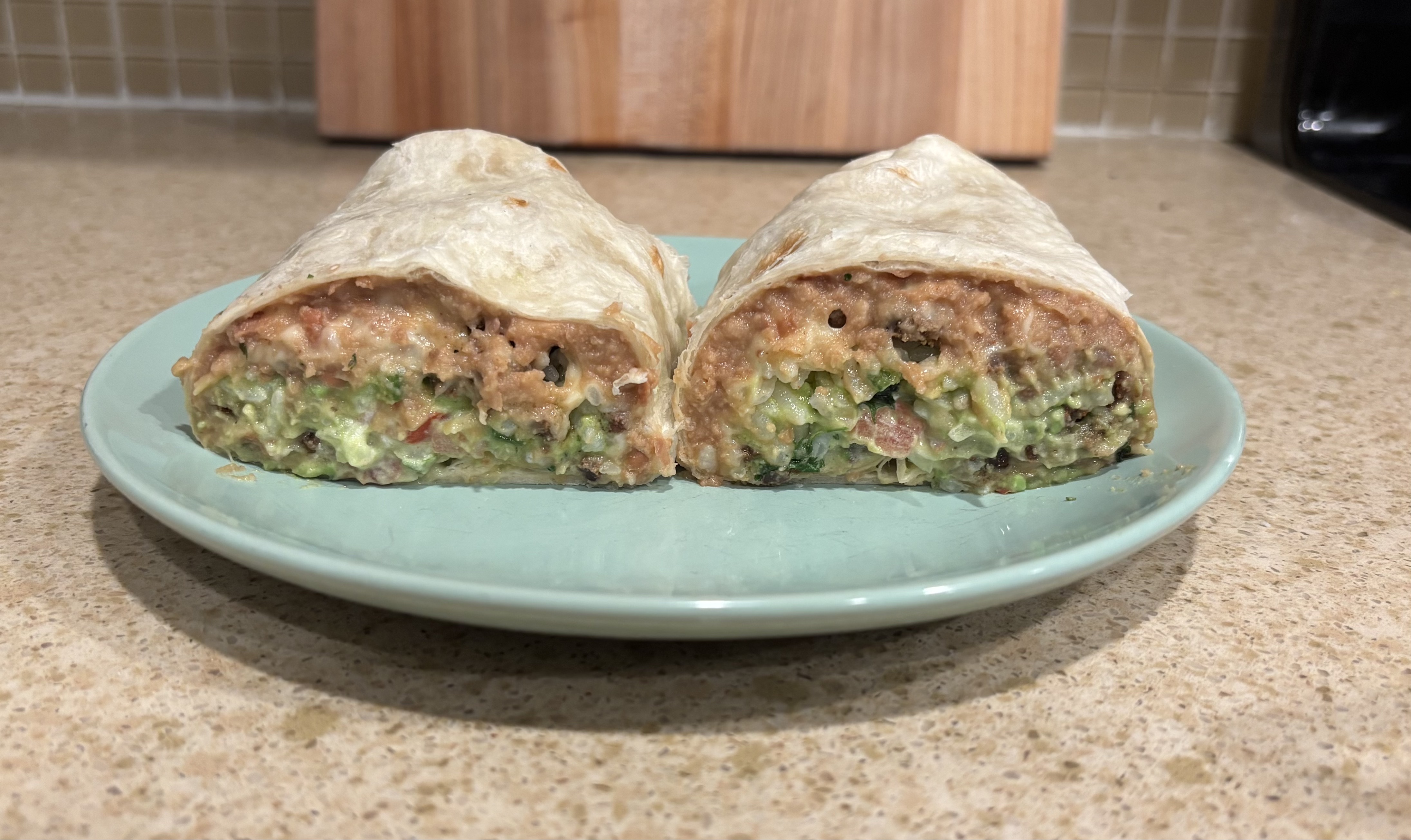 Mission style beef burrito